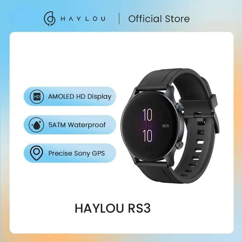 Haylou RS3 สมาร์ทวอทช์ 5ATM GPS AMOLED หน้าจอ HD 14 โหมดกีฬา กันน้ํา สําหรับ Android IOS