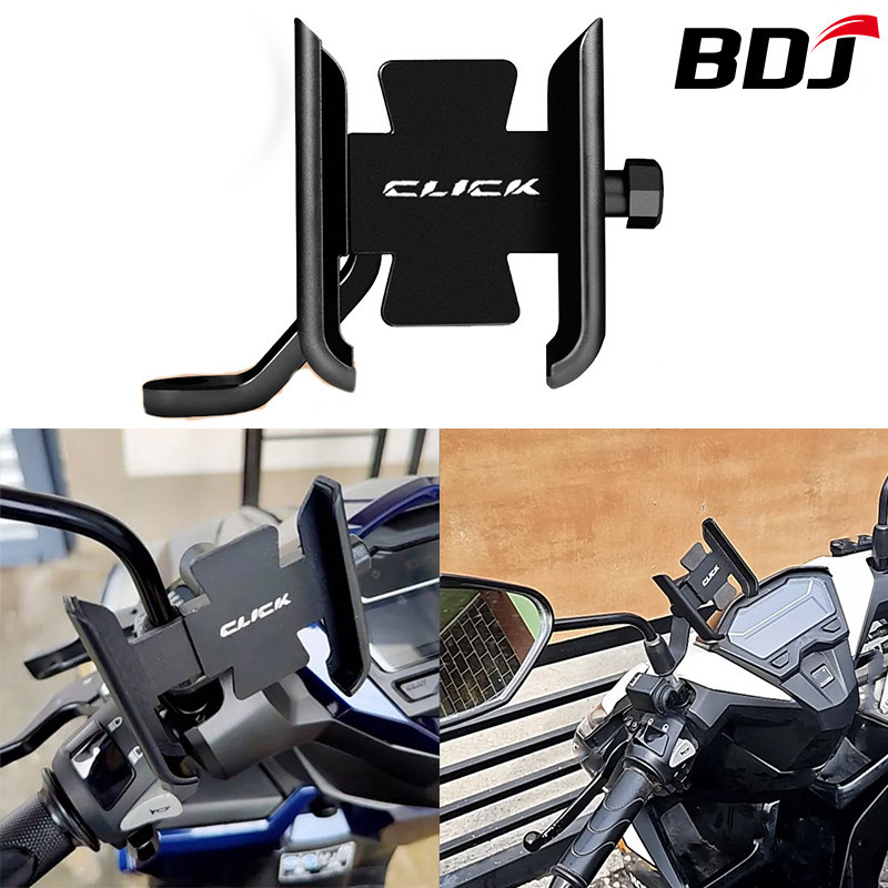 BDJ สําหรับ Honda Click 125i 150i V1 V2 160 กระจกมองหลังรถจักรยานยนต์ Mount ที่วางโทรศัพท์มือถือ 1 ชิ้น