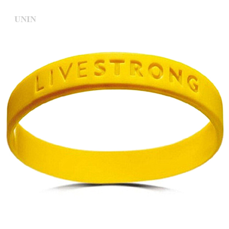 Livestrong สายรัดข้อมือ สร้อยข้อมือ สร้างแรงบันดาลใจ สีเหลือง