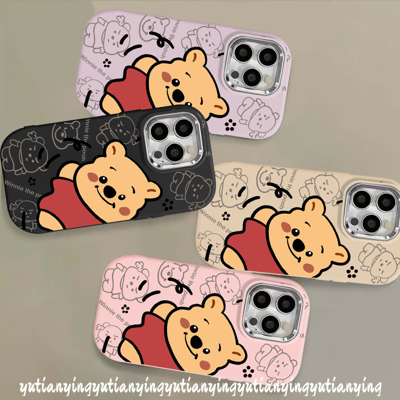 เคสโทรศัพท์มือถือ ลายการ์ตูนหมีพูห์น่ารัก หรูหรา สําหรับ Oppo A38 A58 A57 A18 A5 A16s A3s A17 A5s A15 A17K A12 A7 A53 A9 A15s A74 A95 A54 A16 A77 A12E