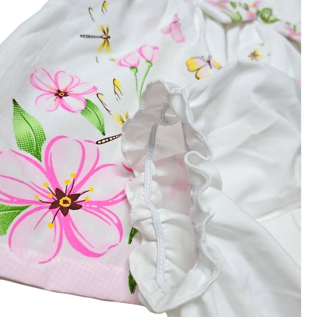 ชุดกระโปรงเด็ก+กางเกงใน 0-12 เดือน ผ้าฝ้ายมัสลิน ลายดอกไม้ หวานๆ ชุดเด็กผู้หญิง BAB0019 - รูปที่ 2