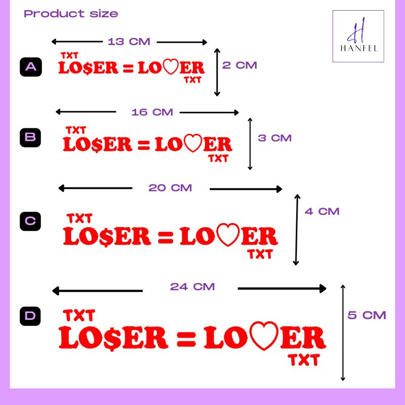 TXT LOSER LOVER  logo vinyl sticker ( Die-cut)   สติ๊กเกอร์ไดคัทกันน้ำ