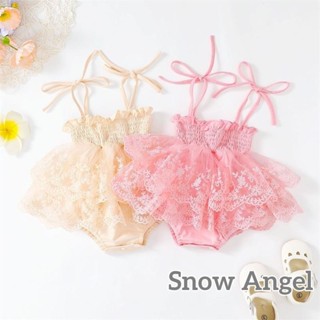 Infant เด็กวัยหัดเดินเด็กทารก Romper แขนกุด Shirred ชั้น Hem…