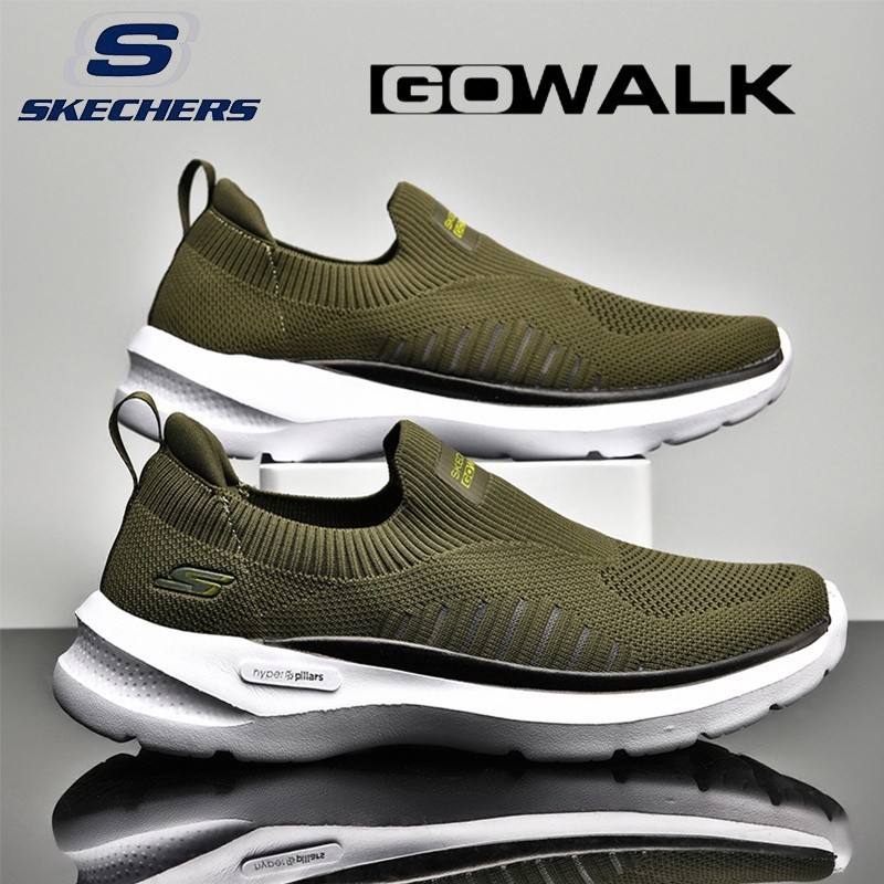 ใหม่ Skechers_ GO WALK HYPER BURST รองเท้าผ้าใบลําลอง น้ําหนักเบา ระบายอากาศ ดูดซับแรงกระแทก เหมาะกับการวิ่ง สําหรับผู้ชาย