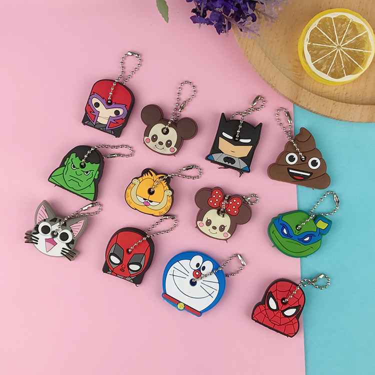 พวงกุญแจรถยนต์ ป้องกันรอย ลาย Marvel Spider Man Disney Minnie แบบนิ่ม