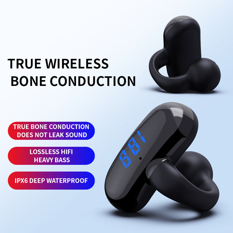 ใหม่ หูฟังบลูทูธไร้สาย พร้อมไมโครโฟน หน้าจอ LED สําหรับเล่นกีฬา 1 ชิ้น