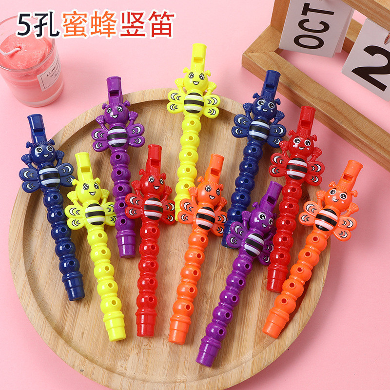 5 หลุม Mini Recorder การศึกษาปฐมวัยการ ์ ตูน Bee ขลุ ่ ยเล ็ กๆเครื ่ องดนตรีเล ่ นเพลงของเล ่ นของขวัญนกหวีด