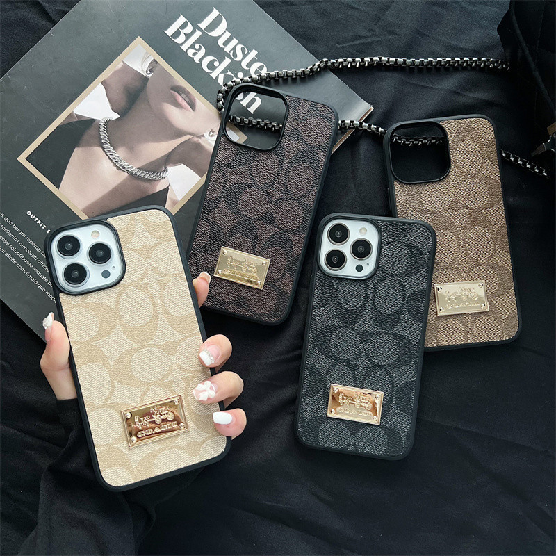 เคสโทรศัพท์มือถือหนัง TPU กันกระแทก ลายโลโก้แบรนด์หรู คุณภาพสูง สําหรับ IPhone 15 11 12 13 14 Pro Max X XS Max XR 15 14 Plus