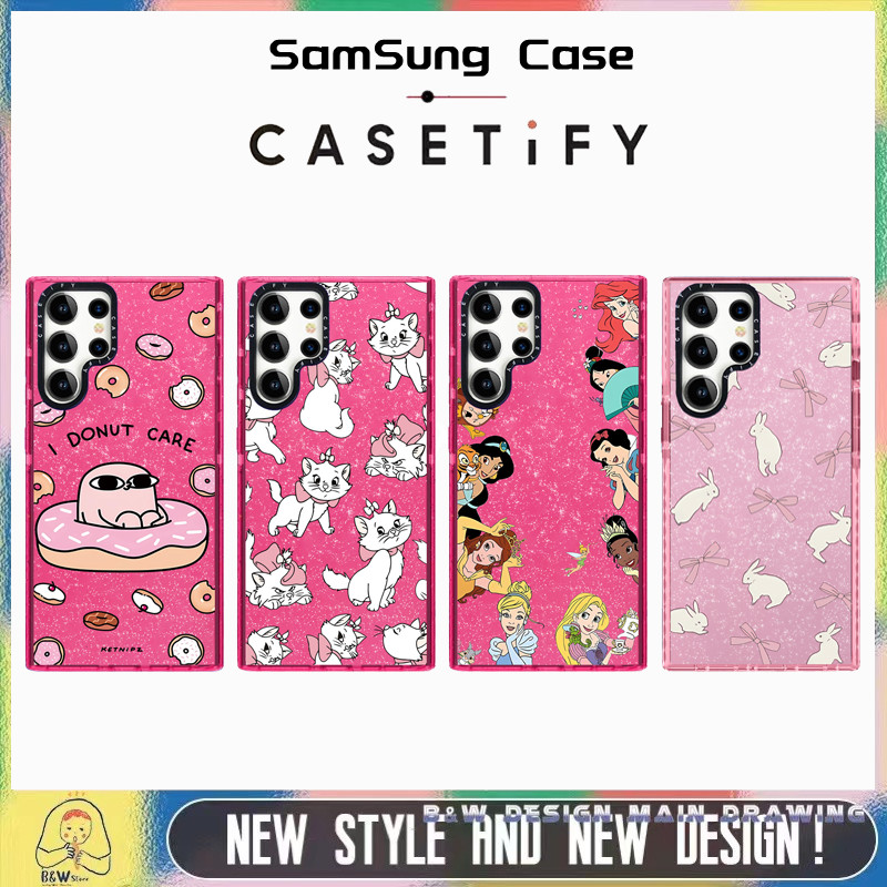 เคสโทรศัพท์มือถือแบบนิ่ม ผิวด้าน กันกระแทก ลายเจ้าหญิงนางเงือก สีชมพู สําหรับ Samsung Galaxy S22 23 24 UItra S23 24 Plus S23 S24