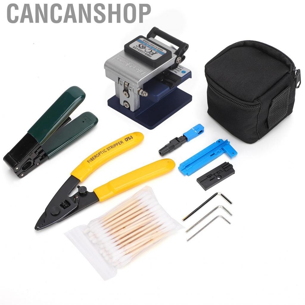 Cancanshop FTTH Splicing Splice Fiber Optic Stripping Tool Kit Set With Cleaver FC-6S
