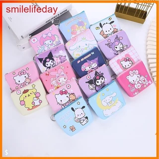 กระเป๋าใส่เหรียญและกุญแจ Cinnamon Dog จาก Sanrio แบบPU สไตล์การ์ตูน สำหรับเด็กผู้หญิง