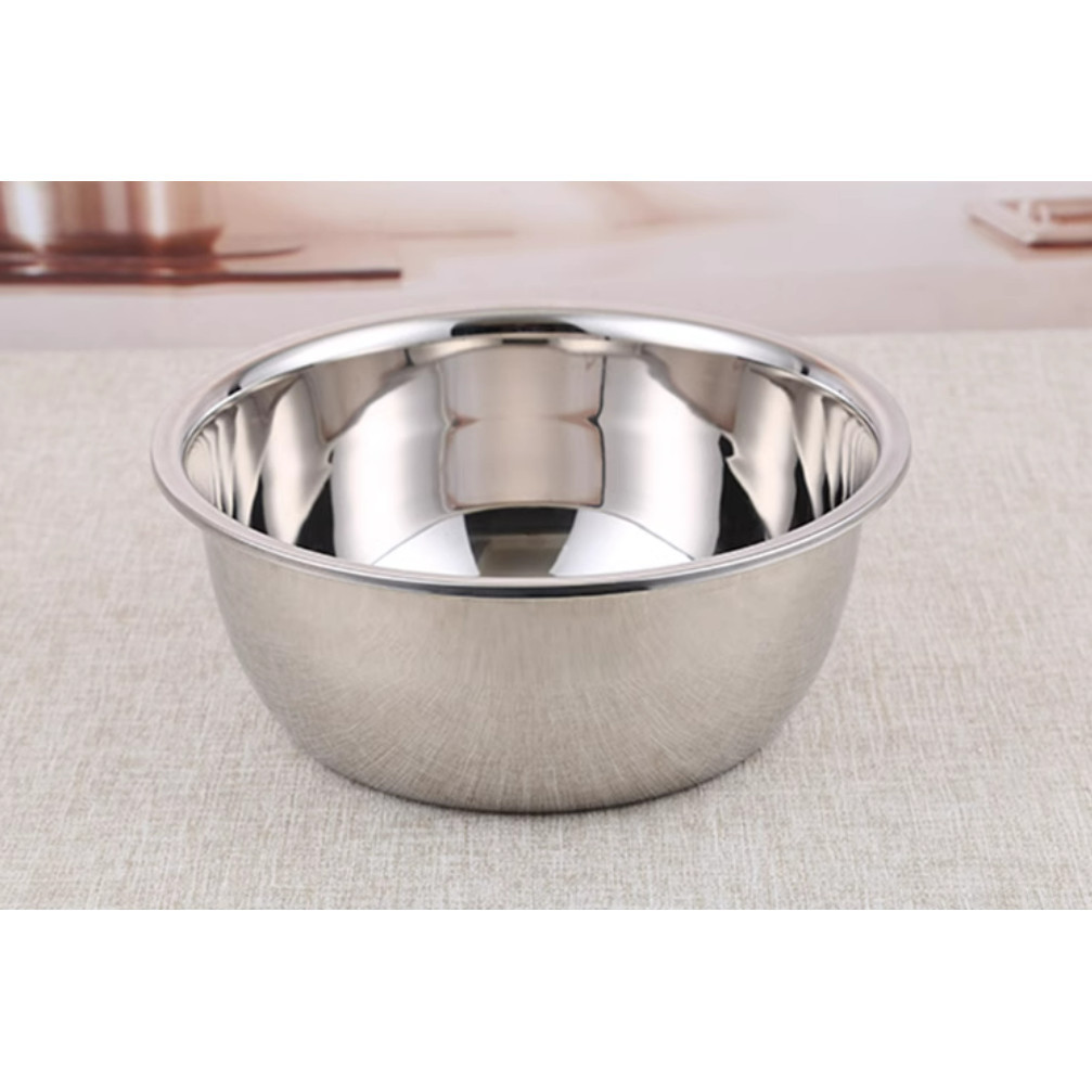 ชามผสมแป้ง แบบหนา ขนาด ชามผสมวัตถุดิบอาหาร กะละมังกลม ถ้วยกลม ชามสแตนเลสแท้ ถ้วยกลม กะละมังกลม เกรด - รูปที่ 5
