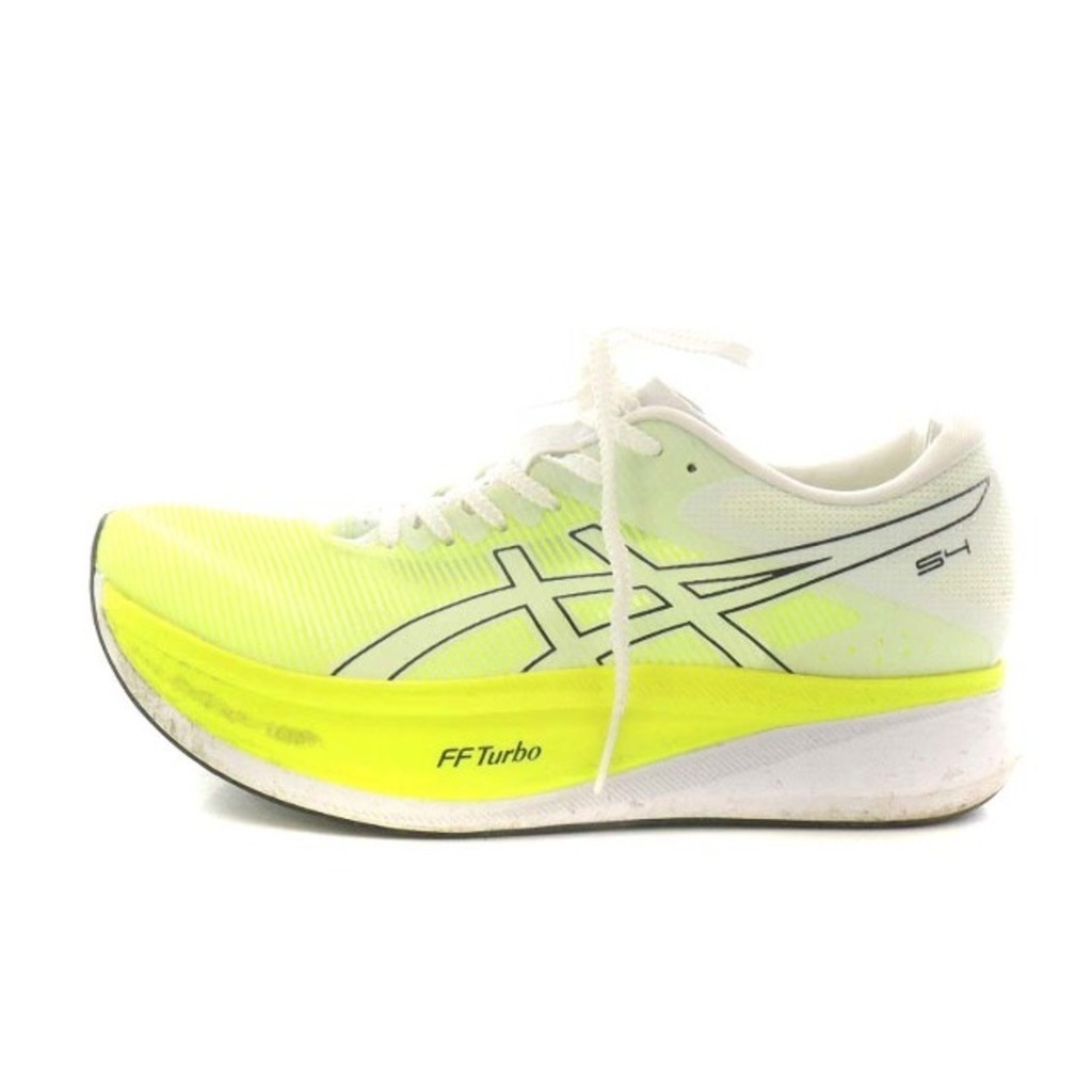 ASICS running shoes 25.5cm yellow white 1013A129-300 Direct from Japan Secondhand
