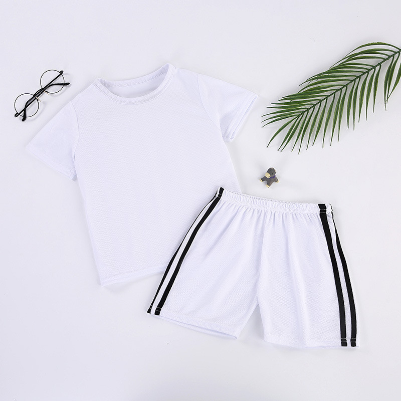 เสื้อกีฬาแขนสั้น ผ้าตาข่าย ระบายอากาศ ทรงหลวม ขนาดใหญ่ 100-150 ซม. สีพื้น แฟชั่นฤดูร้อน สําหรับเด็กผู้ชาย และเด็กผู้หญิง