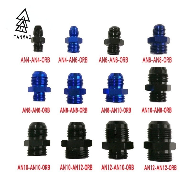 FANMAO Universal ORB การใช้สายท่อตรงอะแดปเตอร์ชาย AN to AN O-Ring Boss AN4 AN6 AN8 AN10 AN12 AN16 AN