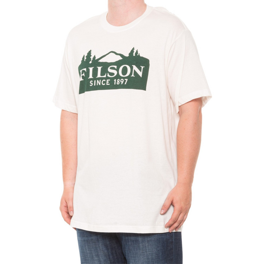 Filson Buckshot Retro Outdoor Round Neck พิมพ์ลายเสื้อยืดแขนสั้นผู้ชาย