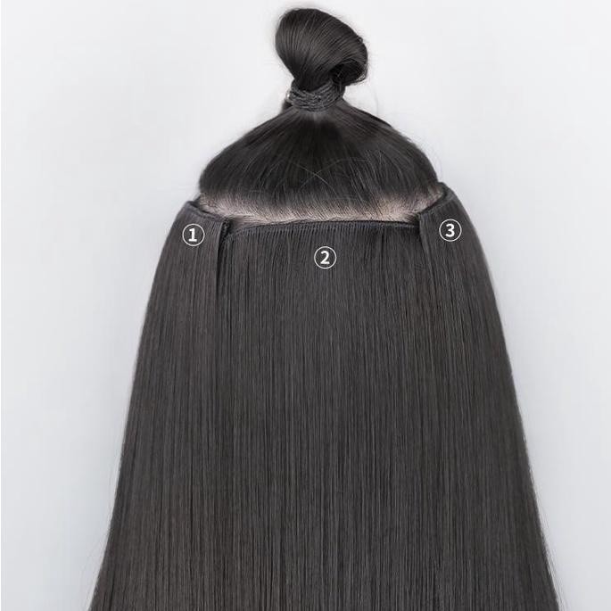 แฮร์พีช เสริมผมหนา เพิ่มวอลลุ่ม ยาว40/50/60cm ไหมนิ่ม ดูเป็นธรรมชาติ - รูปที่ 6