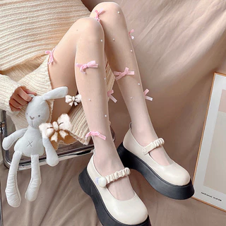 🎀พร้อมส่งในไทย🧦ถุงน่องสตรี JK สไตล์ญี่ปุ่น ตกแต่งโบว์ หวานและน่ารัก ถุงเท้าโลลิต้าสไตล์วิทยาลัย