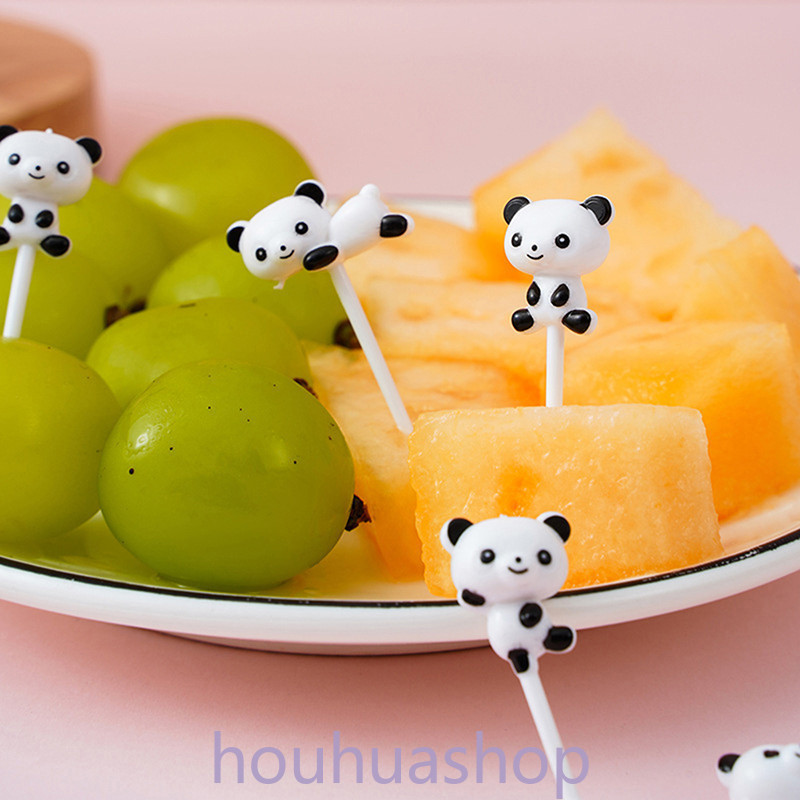 ส้อมพลาสติก ลายการ์ตูนแพนด้า ขนาดเล็ก สําหรับจิ้มขนมหวาน เค้ก เบนโตะ อาหารกลางวัน ตกแต่งปาร์ตี้ 8 ชิ้น ต่อชุด