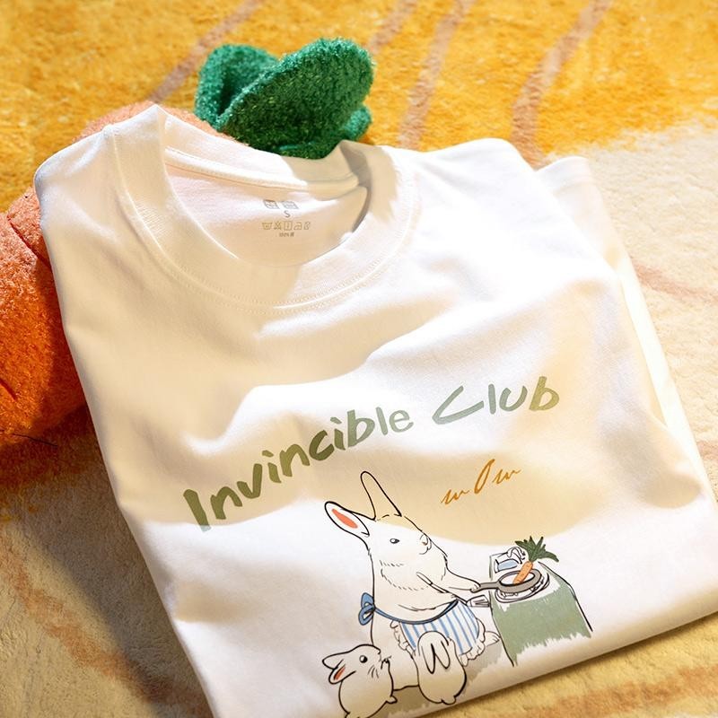 เกาหลี เสื้อแบบดารา เสื้อยืดแขนสั้น CMDXY0569 ผู้ชาย ผู้หญิง ลายทาง ตัวอักษร หลวม ลายสกรีน ฤดูร้อน ฤดูใบไม้ผลิ