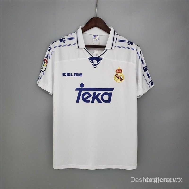 เสื้อกีฬาแขนสั้น ลายทีมชาติฟุตบอล Real Madrid 1996-1997 คุณภาพสูง ไซซ์ S-2XL