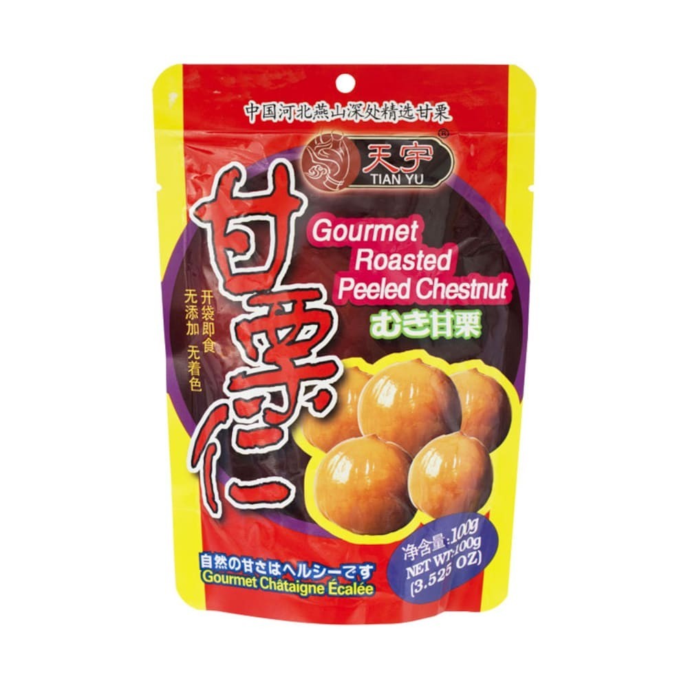 เกาลัด คั่ว ปอกเปลือก พร้อมรับประทาน ตรา เทียนยู๋ 100 กรัม Tian Yu Gourmet Roasted Peeled Chestnut 100 g.