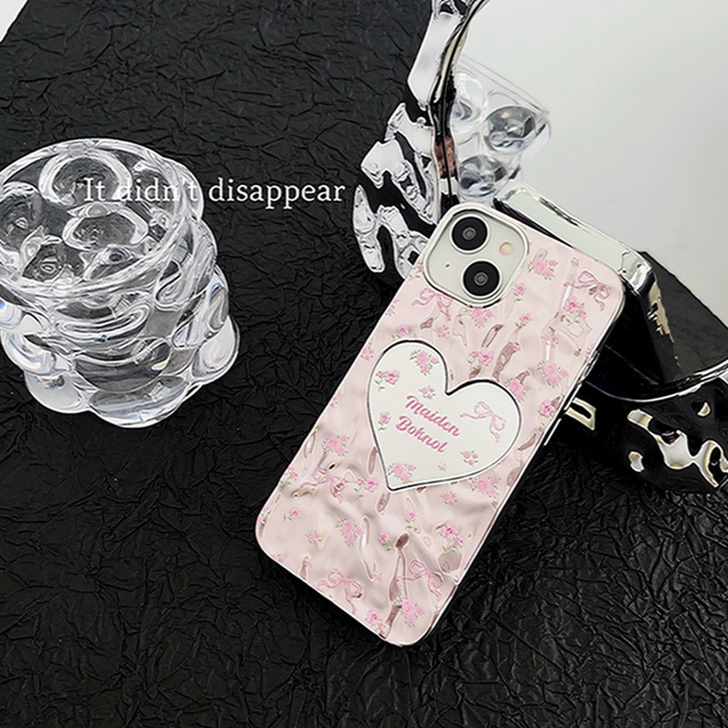 กรณีเข้ากันได้กับ iPhone 16 Pro Max11 12 13 14 15 สีชมพู Bowtie ดอกไม้รูปแบบ Soft TPU Anti-scratch กันกระแทกโทรศัพท์มือถือกรณี Dirt Resistance เปลือกป้องกัน
