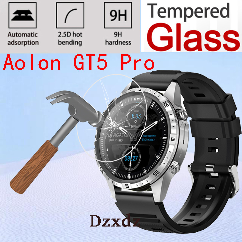 ฟิล์ม Aolon GT5 Pro ฟิล์ม Glass tempered film ฟิล์มกันรอยหน้าจอทรงโค้ง for ฟิล์ม Aolon GT 5 Pro ฟิล์ม อุปกรณ์เสริมสมาร์ทวอทช์ Aolon GT5Pro smart watch ฟิล์ม