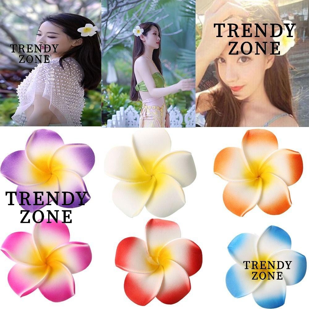 Trendyzone กิ๊บติดผม ลายดอกไม้ สไตล์ฮาวาย สําหรับเจ้าสาว งานแต่งงาน ปาร์ตี้ ชายหาด วันหยุด DIY