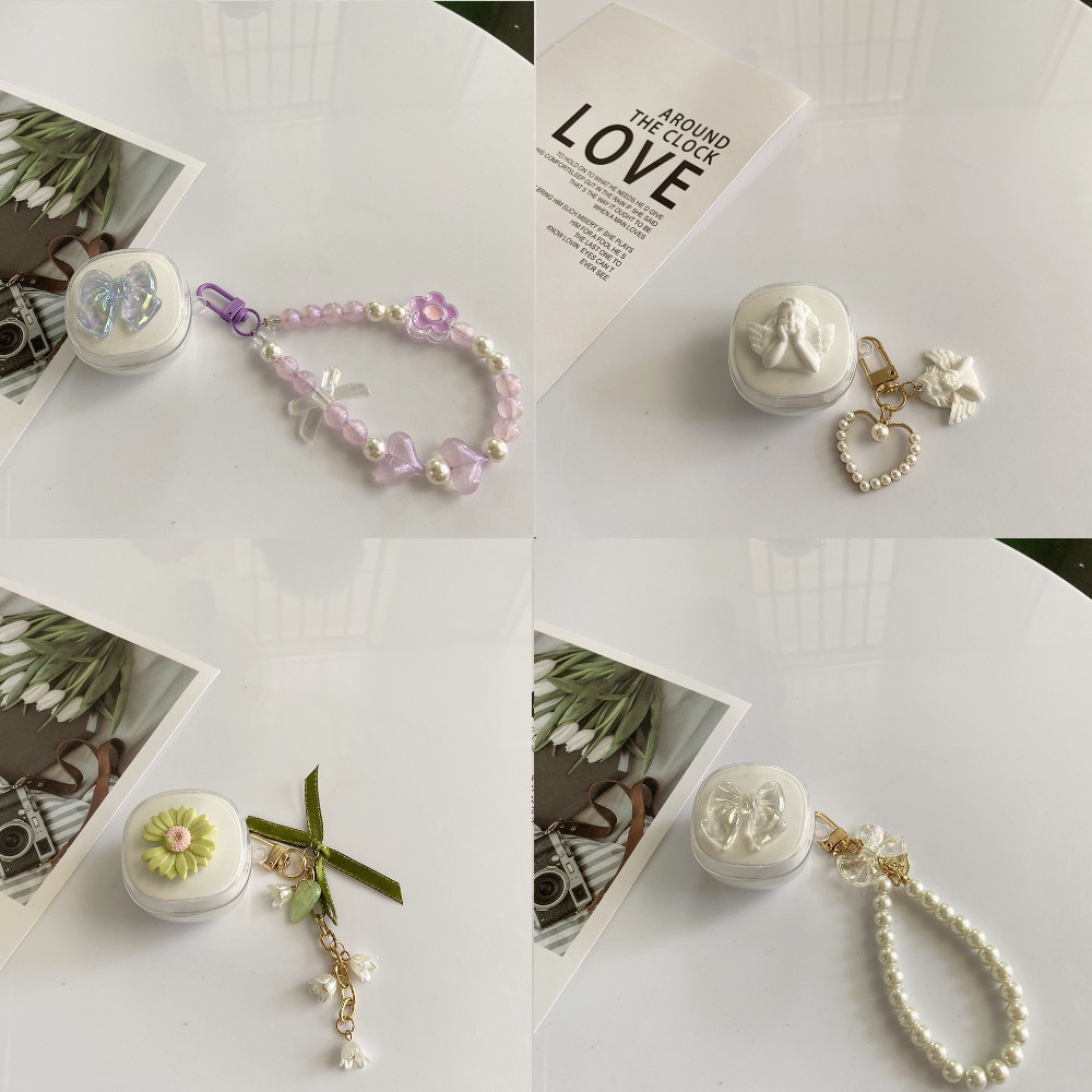 Ins Sweet Peach สําหรับ Baseus WM01 / WM02 พร้อมพวงกุญแจซิลิโคนอ่อนนุ่มป้องกันหูฟังสําหรับ Baseus WM