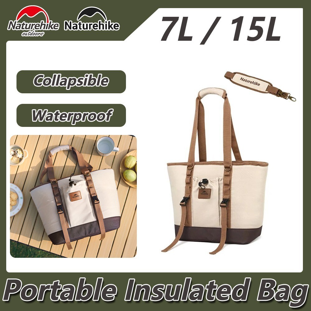 Naturehike Insulated Bag Large Capacity Lunch Bag 7L/15L Portable Zipper Thermal Lunch Bag Insulated