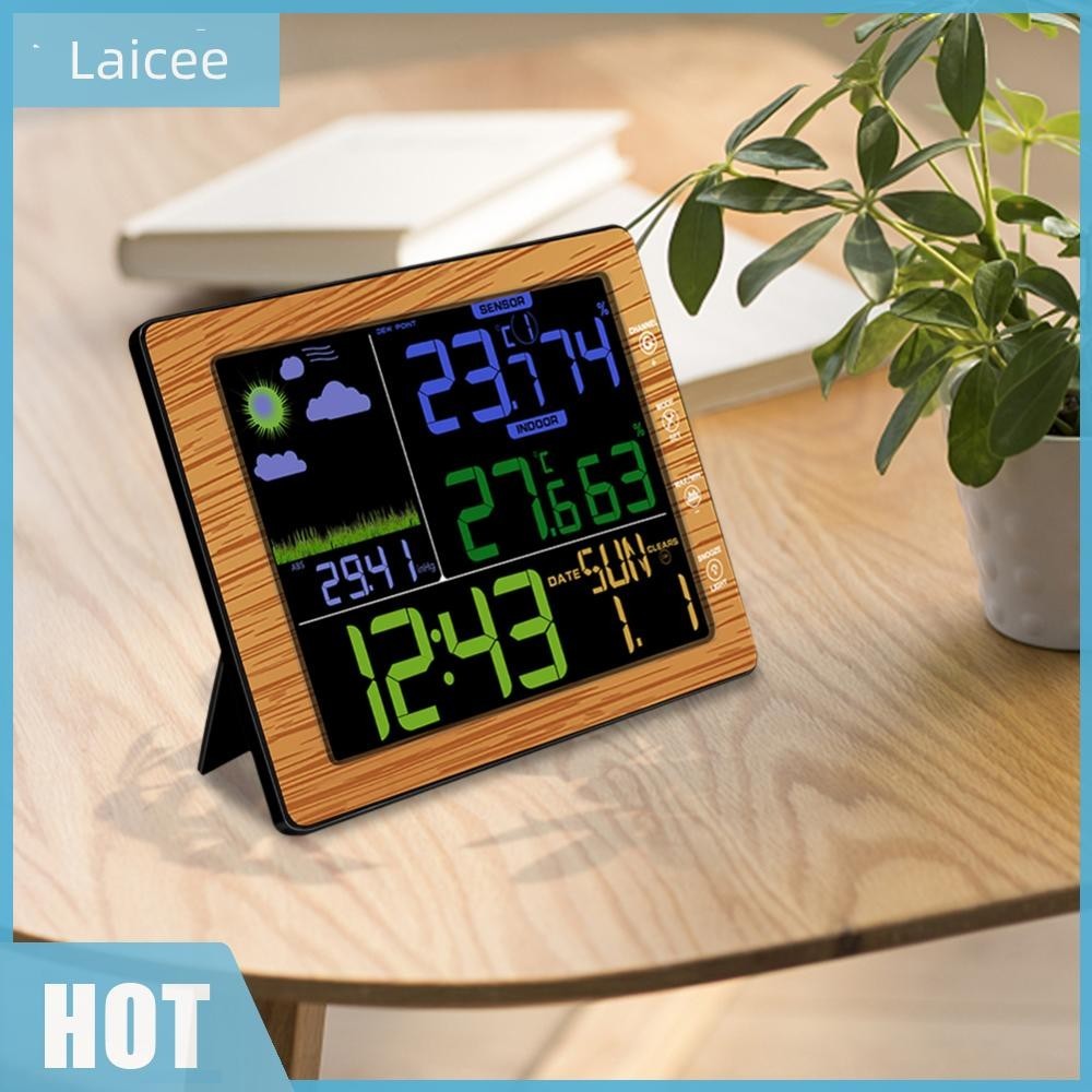 [Laicee.th] นาฬิกาตั้งโต๊ะ หน้าจอสี LCD พยากรณ์อากาศ สําหรับในร่ม กลางแจ้ง