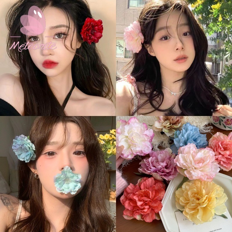 กิ๊บติดผม ลายดอกคามิเลียน่ารัก สไตล์เกาหลี เรียบง่าย เครื่องประดับ สําหรับผู้หญิง 1 ชิ้น