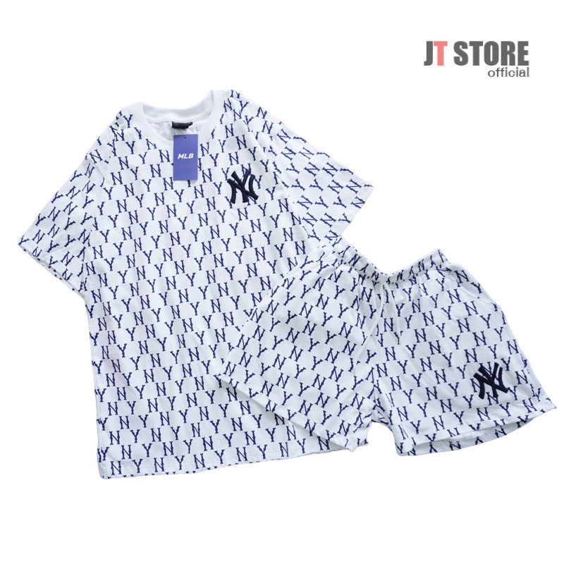 ชุดเซต เสื้อ + กางเกงขาสั้น งานพิมลาย ny งานปักหน้าอก งานตามหา