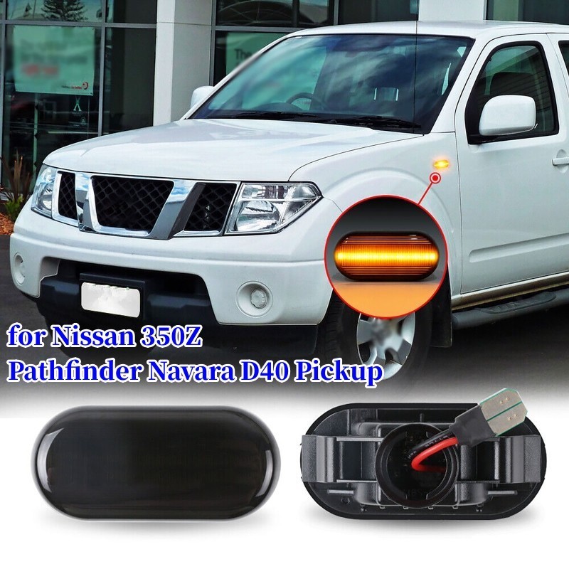 หลอดไฟเลี้ยวไดนามิก LED สําหรับ Nissan 350Z Z33 Navara D40 Pickup Cube Z11 Pathfinder R51 Qashqai J10 Note E11 2 ชิ้น