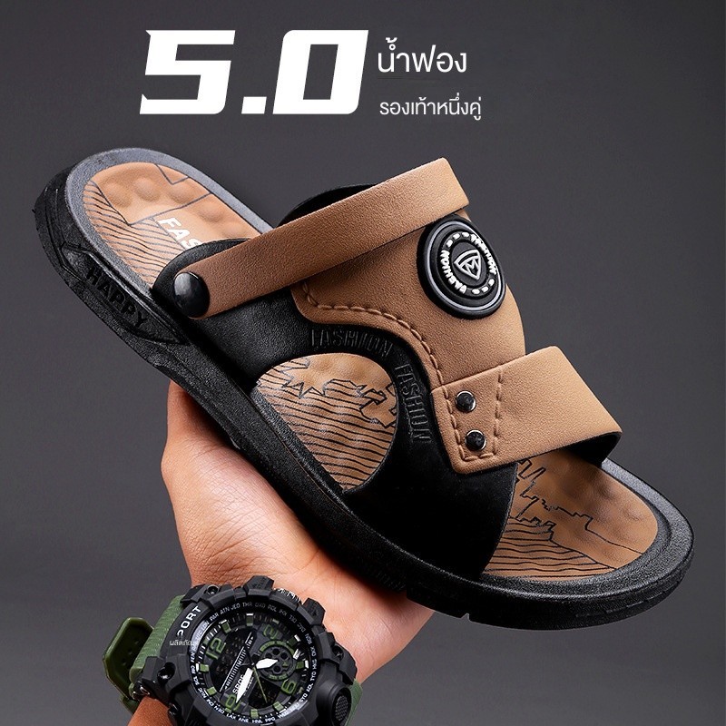 [Cool Man Shoes] 25-27.5cm รองเท้าแตะ รองเท้าชายหาดชาย Slippers ระงับกลิ่น กันลื่น สําหรับพ่อ