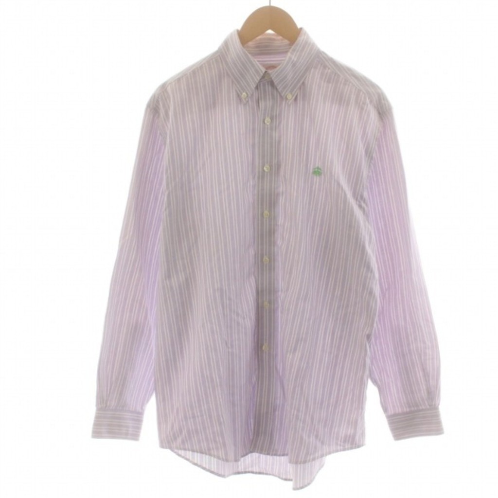 BROOKS BROTHERS Button Down Shirt Striped Cotton M Purple Direct from Japan Secondhand