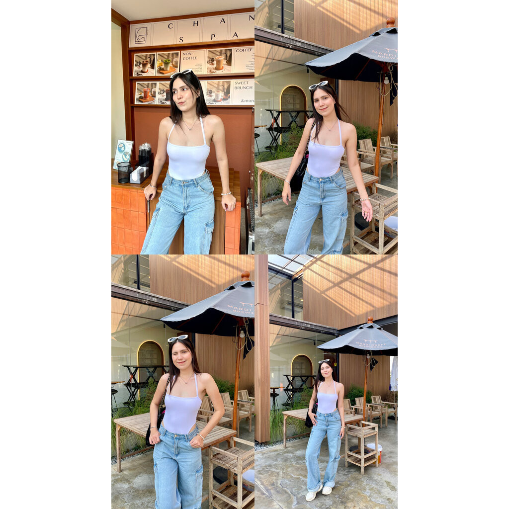 🔥Tavi Bodysuit🔥 บอดี้สูทผูกคอ สายฝอสวยจึ้งมากกก 170 ใส่ได้สบายๆ ผ้า2ชั้นทั้งตัว มีกระดุมแป้ก
