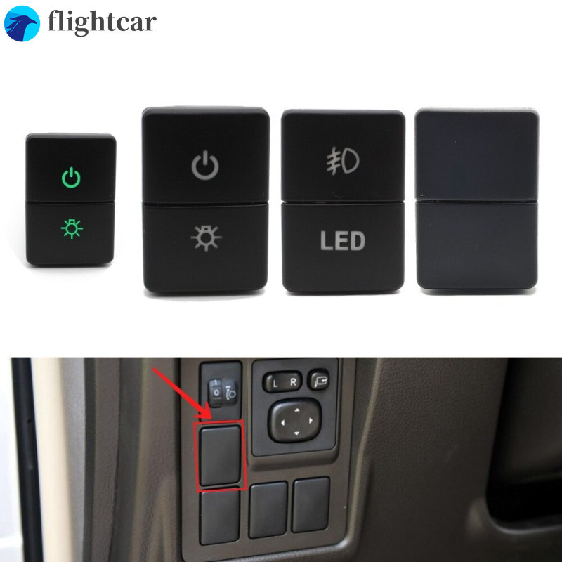 (FT) ปุ่มกดสวิตช์ไฟตัดหมอก LED แบบคู่ พร้อมสายไฟ สําหรับ Toyota Camry Corolla Prius PRADO
