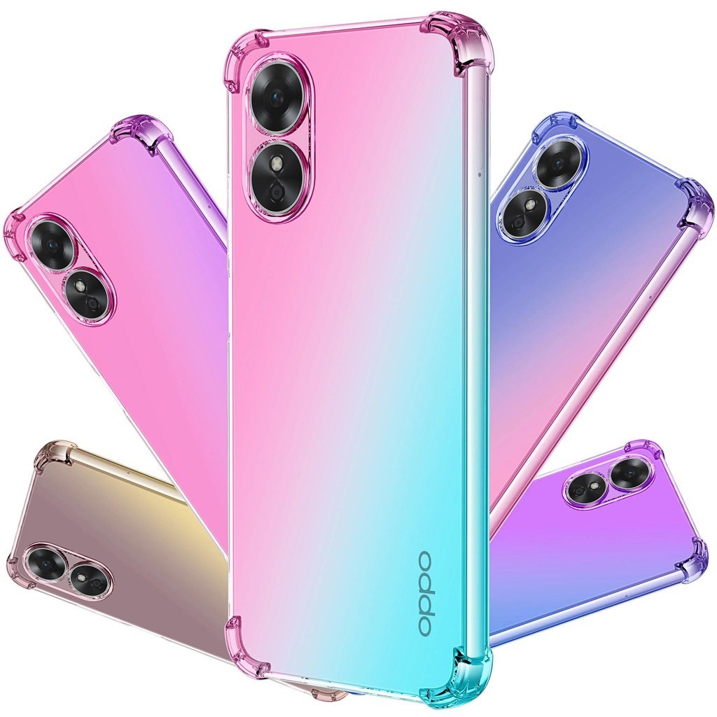 เคสโทรศัพท์มือถือ TPU ไฮบริด ไล่โทนสี กันกระแทก สําหรับ Oppo A1 5G A38 A18 A58 A58X A78 4G 5G A98