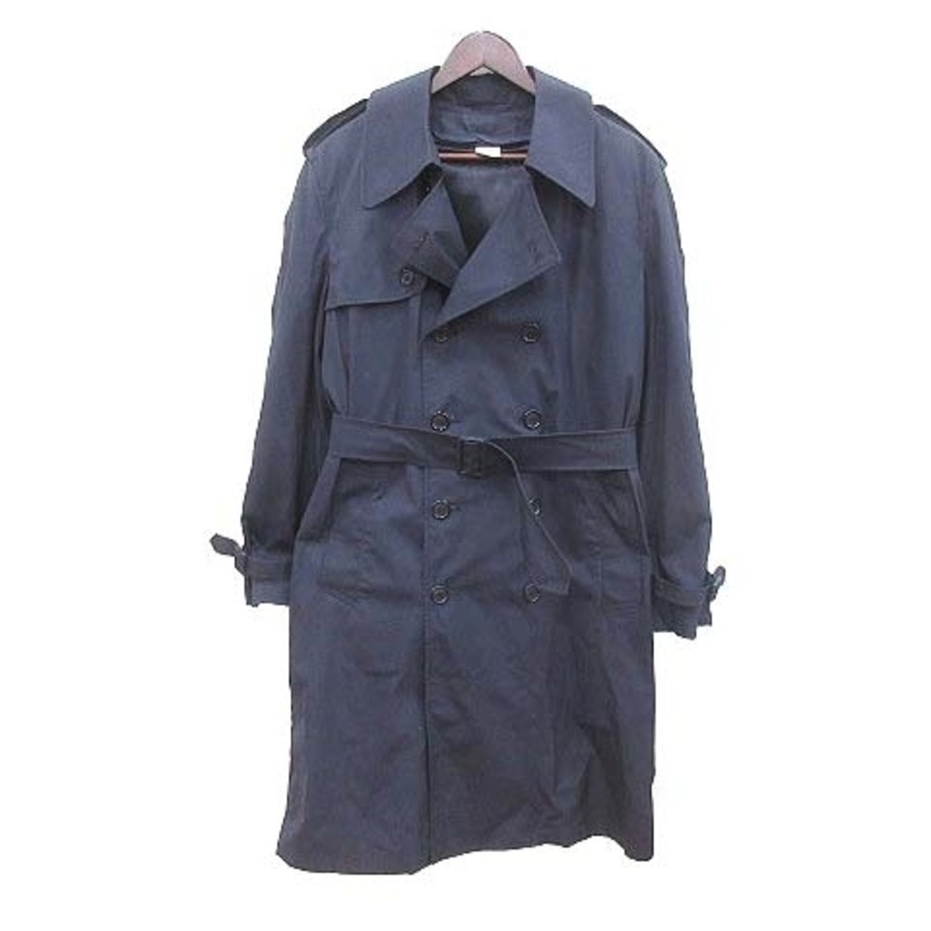 Centre MFG CO INC เสื้อโค้ท Trench Coat Double 38R สีกรมท่า ●Ry ส่งตรงจากญี่ปุ่น มือสอง
