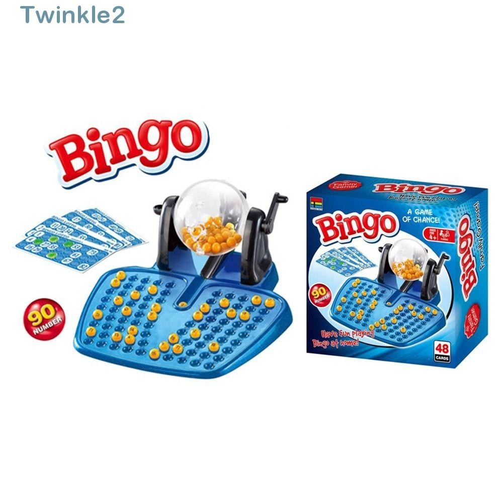 Twinkle Bingo Lotto ชุดเกมกรงโรตารี่ เกมบิงโก คลาสสิก หมุนได้ สําหรับปาร์ตี้|บอร์ดเกม ตัวเลข 90 แบบโต้ตอบ สําหรับครอบครัว