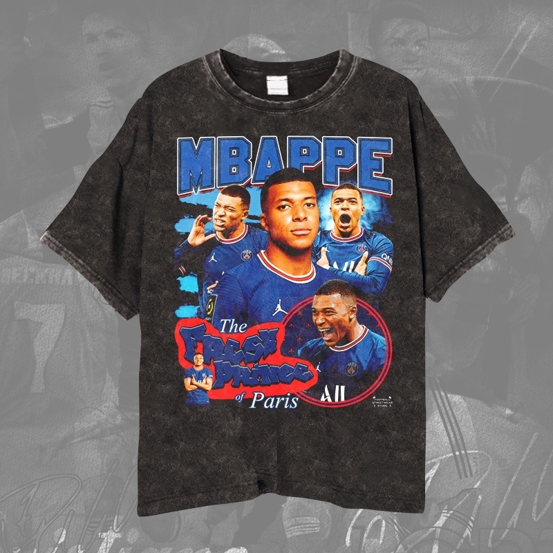 Psg FC Kylian Mbappe เสื้อยืด / Kylian Mbappe French Player Unisex เสื้อบอลS-5XL sport style