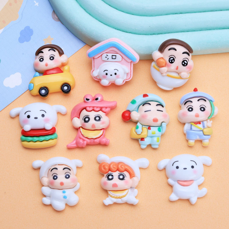 [100 ชิ้น พร้อมส่ง] สติกเกอร์เรซิ่น รูปชินจัง สามมิติ แฮนด์เมด diy สําหรับติดตกแต่งเสื้อผ้า รองเท้า กิ๊บติดผม