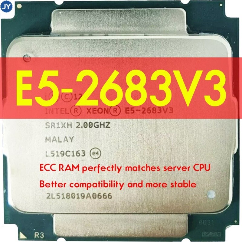 เมนบอร์ดโปรเซสเซอร์ xeon E5-2683 V3 CPU E5-2683V3 E5 2683 35M 2.0G 14-Cores FCLGA2011-3 X99 DDR4 D4 สําหรับ Intel xeon