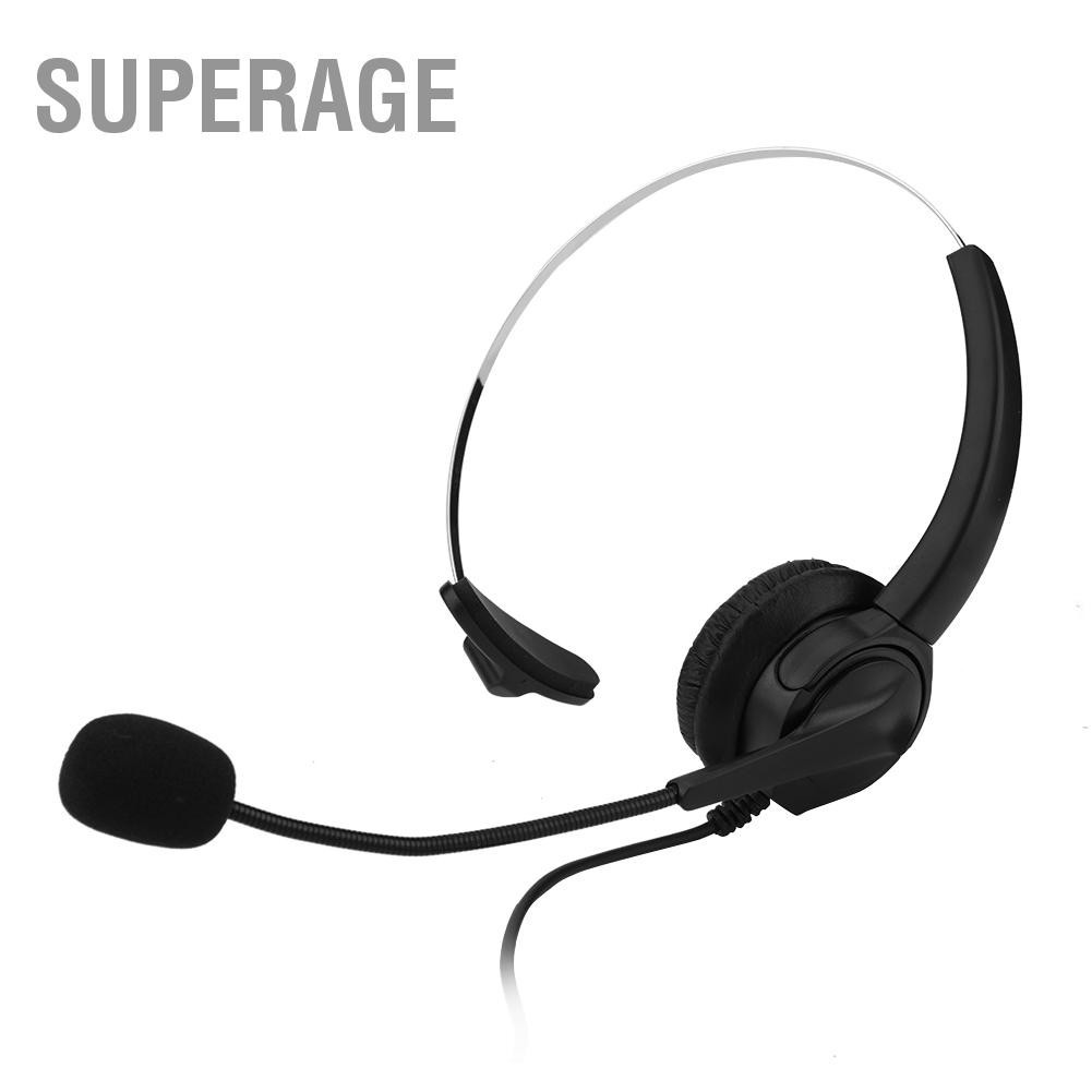Superage ชุดหูฟังโทรศัพท์ไร้สายปรับเสียงรบกวนได้ 2.5 มม. ชุดหูฟังโทรศัพท์ชุดหูฟัง Call Center