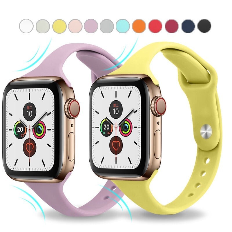 สายนาฬิกาข้อมือซิลิโคนยาง แบบนิ่ม สําหรับ iWatch SE 7 6 5 4 3 2 1 38 มม. 42 มม. 45 มม. Apple Watch Series 5 4 40 มม. 41 มม. 44 มม.