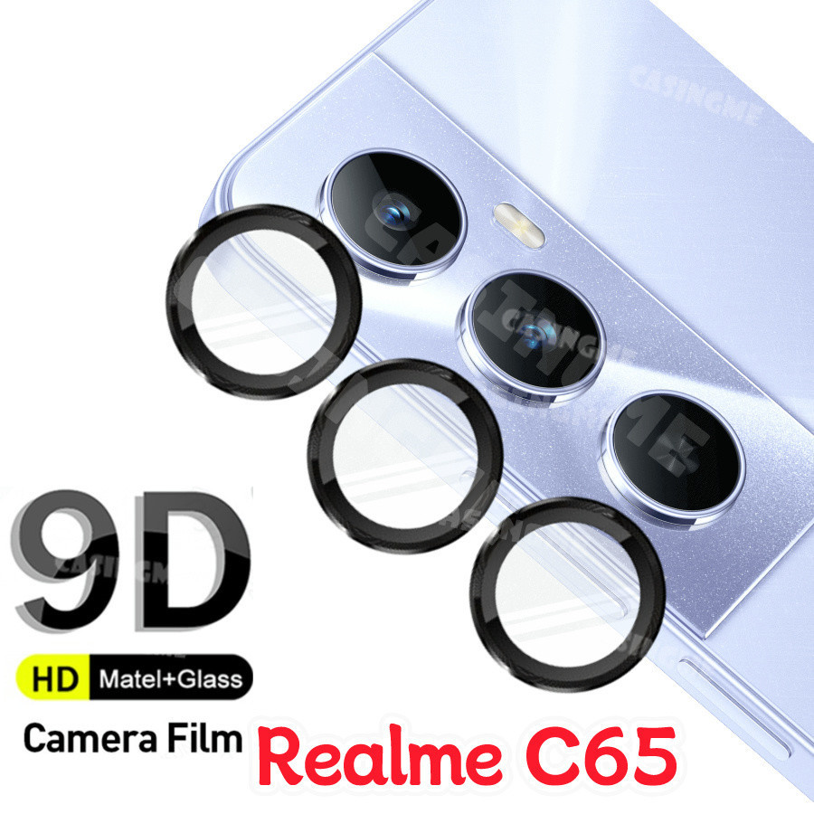 เคสกระจกนิรภัย ป้องกันเลนส์กล้อง พร้อมแหวนโลหะ สําหรับ Realme C65 2024 Realme C65 C 65 RealmeC65 65C