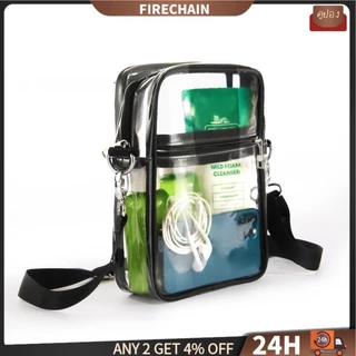 firechain Clear Purse Stadium Approved PVC กันน ้ ํากระเป ๋ าสะพายข ้ างแบบใสพร ้ อมสายสะพายปรับได ้