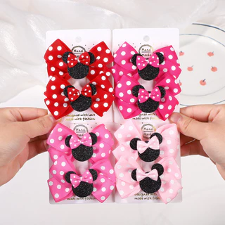 2pcs น่ารัก Jojo Bow Hairclip สําหรับเด็กอุปกรณ์เสริมผมเด็ก Hairpins การ์ตูนที่ละเอียดอ่อนสาว Barrette Party ผมสวยเครื่องประดับ
